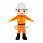 Firefighter In Safety Equipment Mascot Costume