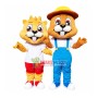 Squirrel Couple On Vacation Mascot Costume