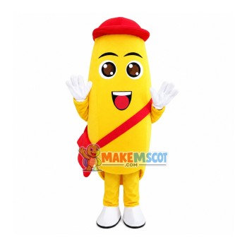 Banana With Messenger Bag Cartoon Mascot Costume Banana With Messenger Bag Cartoon Mascot Costume