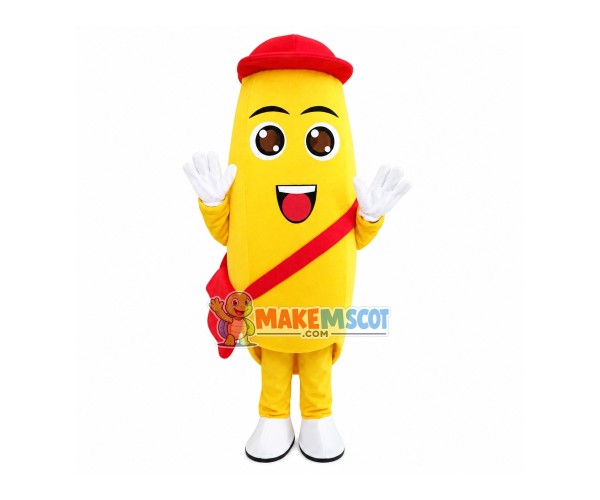 Banana With Messenger Bag Cartoon Mascot Costume Banana With Messenger Bag Cartoon Mascot Costume