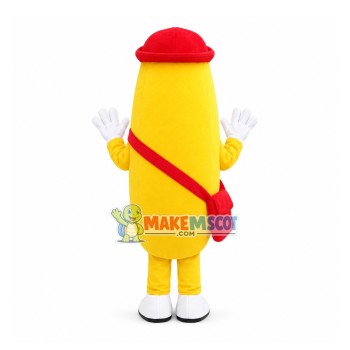 Banana With Messenger Bag Cartoon Mascot Costume Banana With Messenger Bag Cartoon Mascot Costume