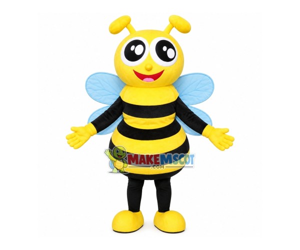 Bright Cartoon Bee Mascot Costume Bright Cartoon Bee Mascot Costume