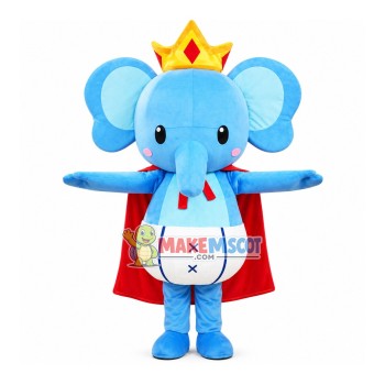 Imposing Elephant King Mascot Costume Imposing Elephant King Mascot Costume