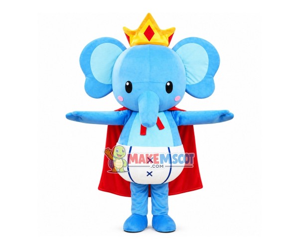Imposing Elephant King Mascot Costume Imposing Elephant King Mascot Costume