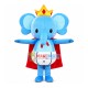 Imposing Elephant King Mascot Costume Imposing Elephant King Mascot Costume