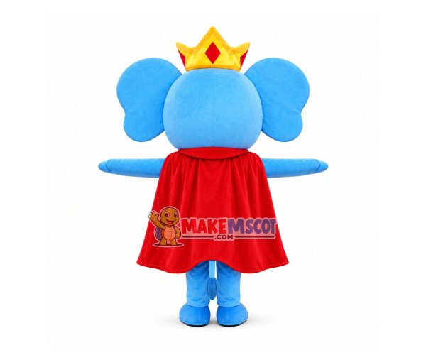 Imposing Elephant King Mascot Costume Imposing Elephant King Mascot Costume
