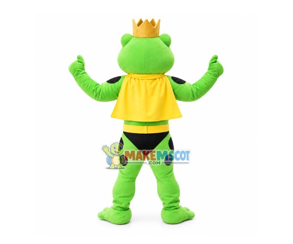 Superman Frog With Muscle Mascot Costume Superman Frog With Muscle Mascot Costume