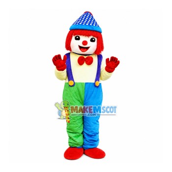 Laughable Red Hair Clown Mascot Costume Laughable Red Hair Clown Mascot Costume