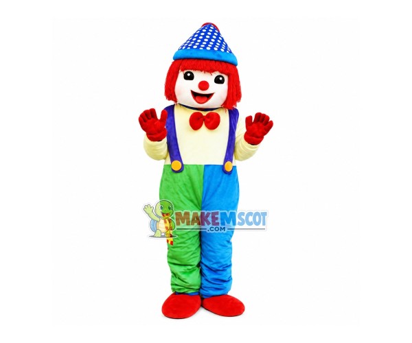 Laughable Red Hair Clown Mascot Costume Laughable Red Hair Clown Mascot Costume