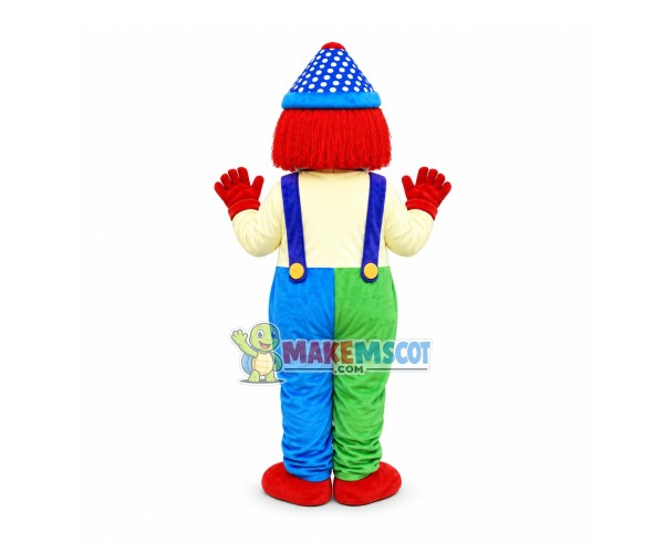 Laughable Red Hair Clown Mascot Costume Laughable Red Hair Clown Mascot Costume