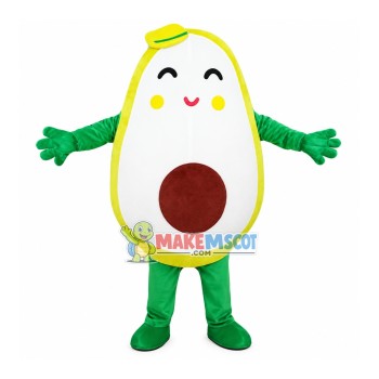 Cut Avocado Cartoon Mascot Costume