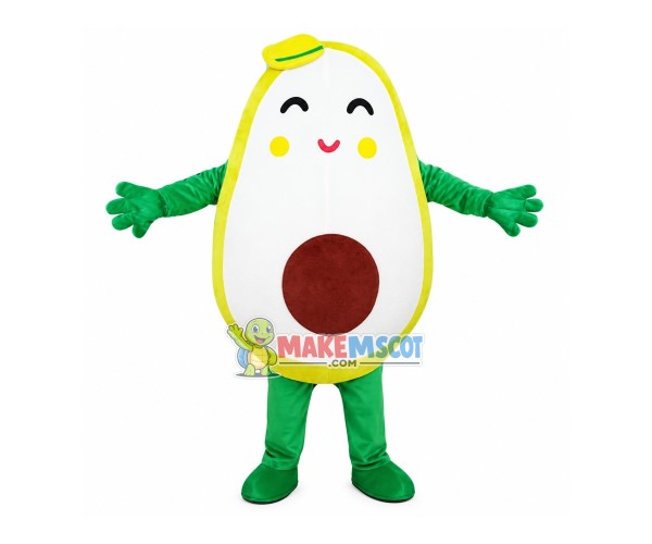 Cut Avocado Cartoon Mascot Costume Cut Avocado Cartoon Mascot Costume