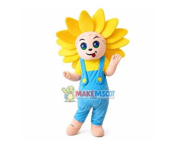 Sunflower Baby In The Overalls Mascot Costume Sunflower Baby In The Overalls Mascot Costume