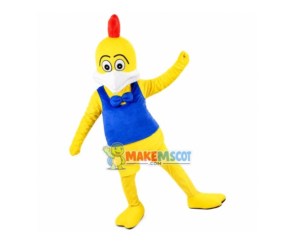 Lifesome Chicken With Vest Mascot Costume Lifesome Chicken With Vest Mascot Costume