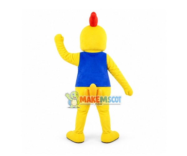 Lifesome Chicken With Vest Mascot Costume Lifesome Chicken With Vest Mascot Costume