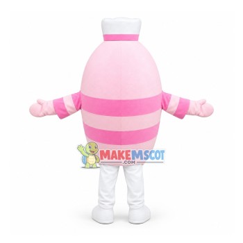 Dolphin With Pink Striped Top Mascot Costume Dolphin With Pink Striped Top Mascot Costume