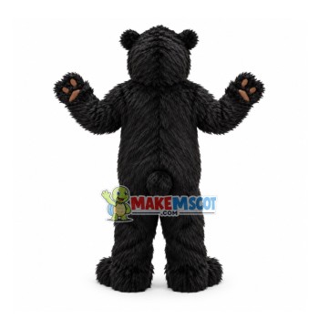Black Bear Long Wool Mascot Costume Black Bear Long Wool Mascot Costume