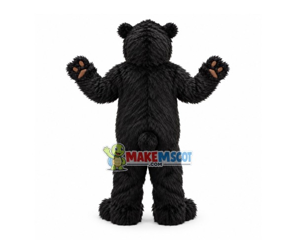 Black Bear Long Wool Mascot Costume Black Bear Long Wool Mascot Costume