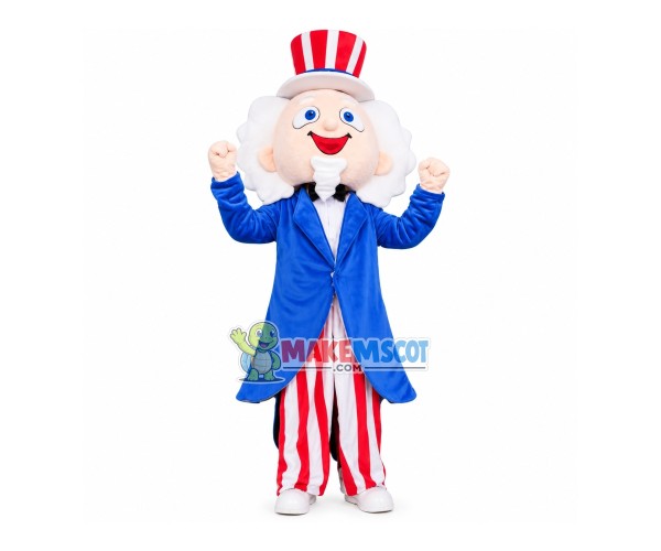 Gray-haired Old Magician Grandpa Mascot Costume Gray-haired Old Magician Grandpa Mascot Costume