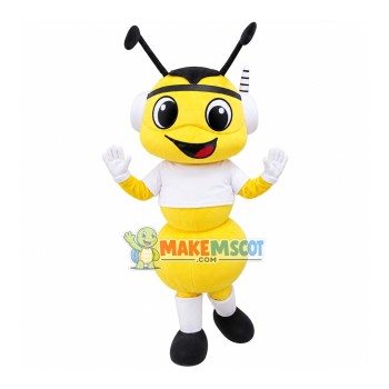 Customer Service Ant With Headset Mascot Costume Customer Service Ant With Headset Mascot Costume
