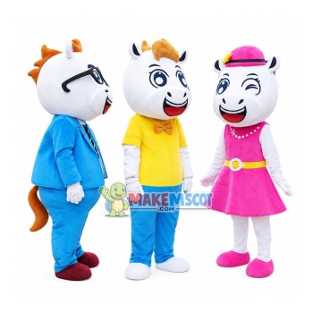 Delightful Cow Family Mascot Costume Delightful Cow Family Mascot Costume