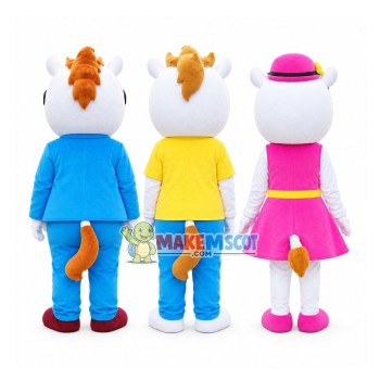Delightful Cow Family Mascot Costume Delightful Cow Family Mascot Costume