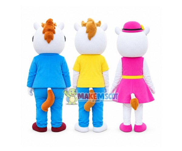Delightful Cow Family Mascot Costume Delightful Cow Family Mascot Costume