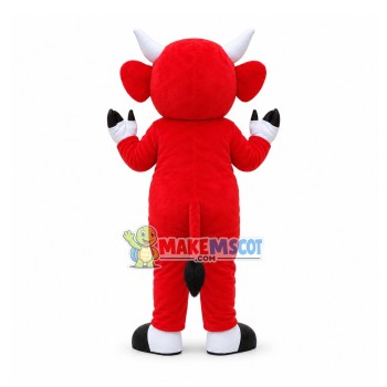Red Bull With Big Earrings Mascot Costume Red Bull With Big Earrings Mascot Costume