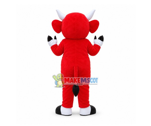 Red Bull With Big Earrings Mascot Costume Red Bull With Big Earrings Mascot Costume