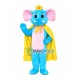 Blue Elephant King Adult Mascot Costume Blue Elephant King Adult Mascot Costume