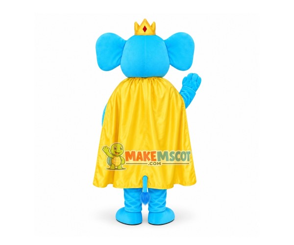 Blue Elephant King Adult Mascot Costume Blue Elephant King Adult Mascot Costume