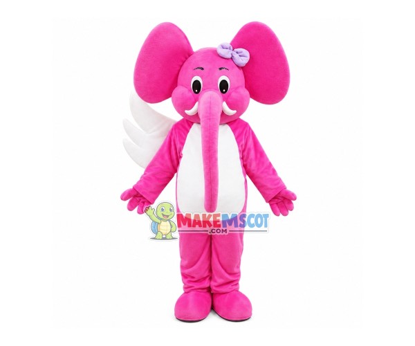 Single-winged Pink Elephant Mascot Costume Single-winged Pink Elephant Mascot Costume