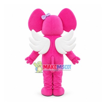 Single-winged Pink Elephant Mascot Costume Single-winged Pink Elephant Mascot Costume