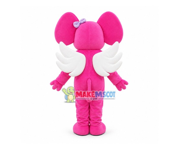 Single-winged Pink Elephant Mascot Costume Single-winged Pink Elephant Mascot Costume