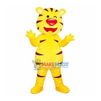 Ecstatic Red Nose Tiger Mascot Costume Ecstatic Red Nose Tiger Mascot Costume