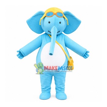 Flight Recorder Blue Elephant Mascot Costume Flight Recorder Blue Elephant Mascot Costume