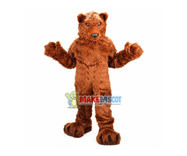 Long Fur Brown Bear Mascot Costume Long Fur Brown Bear Mascot Costume