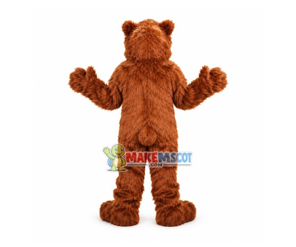Long Fur Brown Bear Mascot Costume