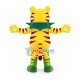 Fried Fur Tiger With Leaf Bib Mascot Costume Fried Fur Tiger With Leaf Bib Mascot Costume