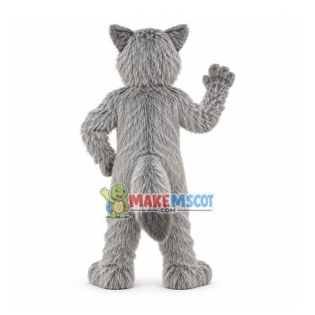 Furry Grey Wolf Mascot Costume Furry Grey Wolf Mascot Costume