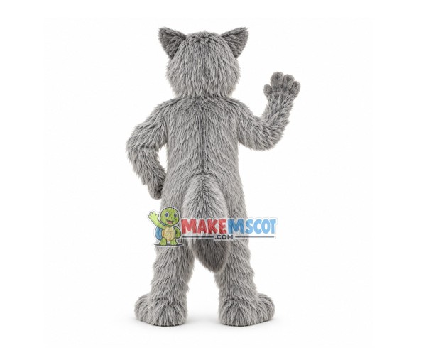 Furry Grey Wolf Mascot Costume Furry Grey Wolf Mascot Costume