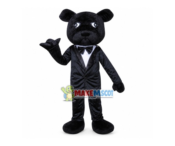 Black Bear In Suit Mascot Costume for Adult Black Bear In Suit Mascot Costume for Adult