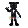 Black Bear In Suit Mascot Costume for Adult