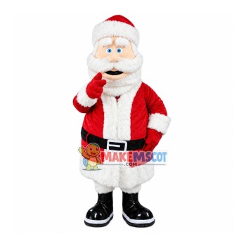 Santa Claus With Leather Boots Mascot Costume