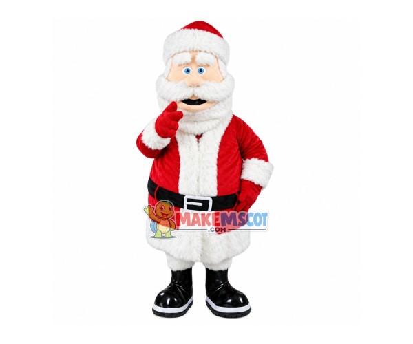 Santa Claus With Leather Boots Mascot Costume Santa Claus With Leather Boots Mascot Costume