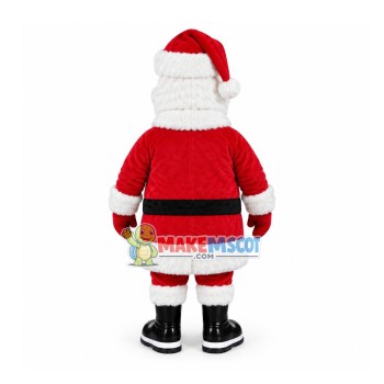 Santa Claus With Leather Boots Mascot Costume Santa Claus With Leather Boots Mascot Costume