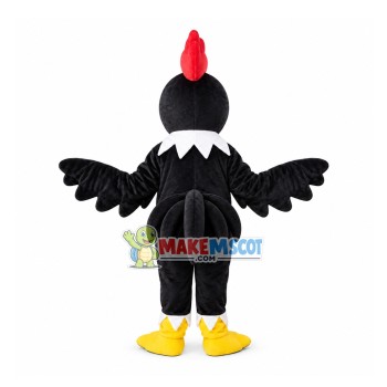 Standing All Black Chicken Mascot Costume Standing All Black Chicken Mascot Costume