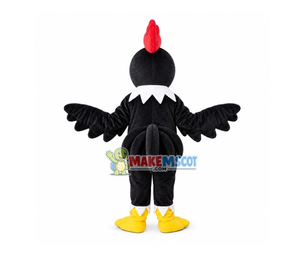 Standing All Black Chicken Mascot Costume Standing All Black Chicken Mascot Costume