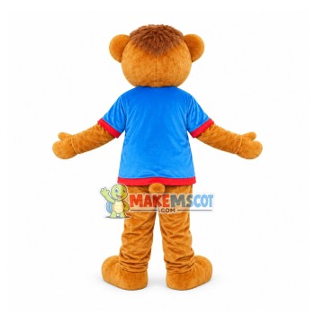 Bear In The Blue Shirt Mascot Costume Bear In The Blue Shirt Mascot Costume