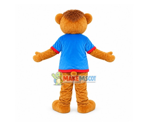 Bear In The Blue Shirt Mascot Costume Bear In The Blue Shirt Mascot Costume